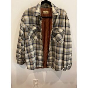 Men's Quilted Flannel Jacket Size Large Workwear Outdoors